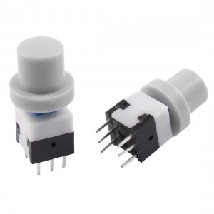 10 Pcs 8 x 8mm x 20mm PCB Tact Tactile Push Button Switch Self Lock 6 Pin w Cap
