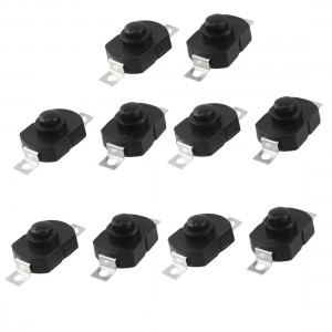 10 Pcs 2 Pin 1712-KD Flashlight Latching Push Button Switch DC 30V 1A