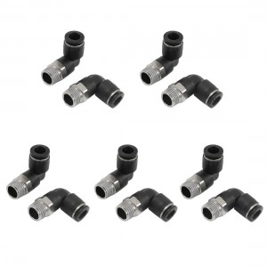10 Pcs Pneumetic 8mm to 1/4" PT Male Thread One Touch Elbow Quick Fittings