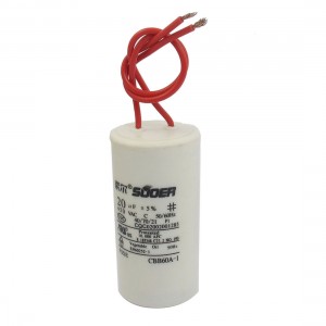 CBB60A-1 AC 450V 50/60Hz 20uF Non Polar Polypropylene Film Motor Capacitor