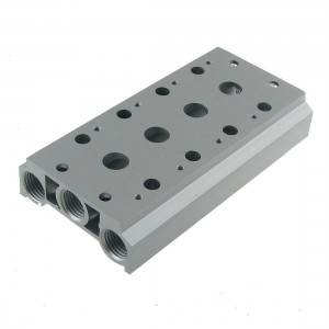 Aluminum 4 Row Stations Manifold Solenoid Air Pilot Valve Base