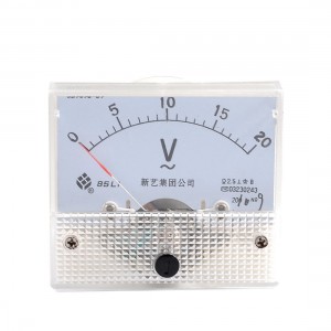 Beige Screw Mounting Head Voltage Test AC 20V Analog Volt Meter Panel