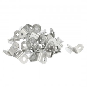 20mm x 15mm Metal Corner Brace Joint Right Angle Bracket Silver Tone 20Pcs