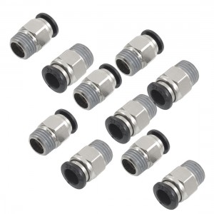 10 Pcs 1/4" PT Male Thread 8mm Push In Joint Pneumatic Connector Quick Fittings
