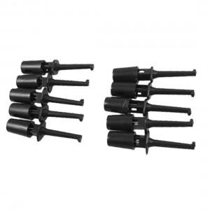 Blk Electrical Probe Testing Lead Wire Hook Kit 10 Pcs