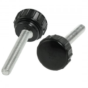 5 Pcs Handwheel Part 5mm Male Thread 40mm Height Grip Knob