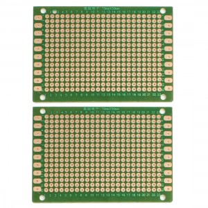 2 Pcs Prototyping Single Side PCB Board Stripboard Green 5x7cm