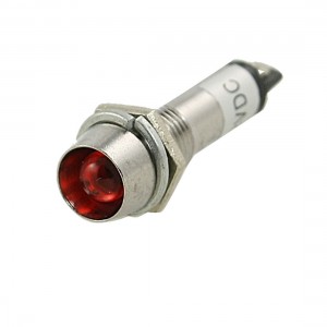 DC 12V 2 Pins Threaded Red LED Lamp Signal Indicator Pilot Light