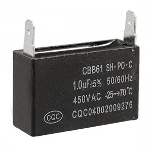 CBB61 1uF 5% 450V AC Polypropylene Film Motor Capacitor