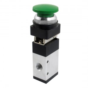 MV322PB 12mm Thread 3/2 Way Momentary Green Mushroom Button Air Mechanical Valve