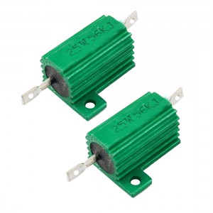 25W 56K Ohm Green Aluminum Housed Wirewound Resistors 2 Pcs