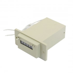 AC 220V CSK5-YKW 5 Digits 2 White Wired Electronmagnetic Counter Gray
