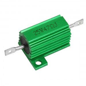 25W 4.7 Ohm 5% Wirewound Aluminum Housed Power Resistor Green