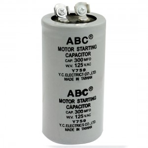 AC 125V 300uF 300MFD 2 Terminals Motor Start Capacitor