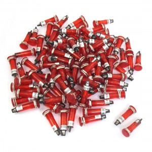 100 Pcs DC 24V 10mm Holing Red Illuminated Signal Indicator Pilot Lamp XD10-1