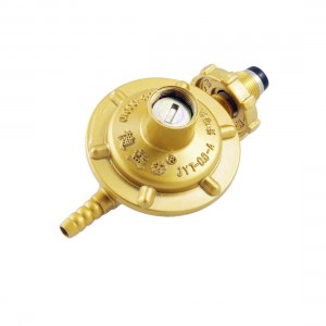 Metal Liquefied Petroleum Single Outlet LPG Gas Reducer Regulator Gold Tone