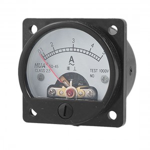 Class 2.5 Accuracy AC 0-5A Round Analog Panel Meter Ammeter Black