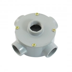 G3/4" Thread Five Holes Conduit Wiring Round Metal Junction Box