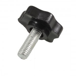 M8 x 20mm Male Thread 32mm Hex Head Clamping Knob Black