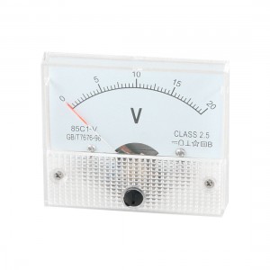 85C1 DC 0-20V Rectangle Analog Volt Panel Meter Gauge