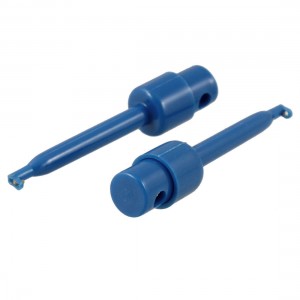 2.2" Long Meter Multimeter Lead Wire Testing Hooks Clip Blue 2 Pcs
