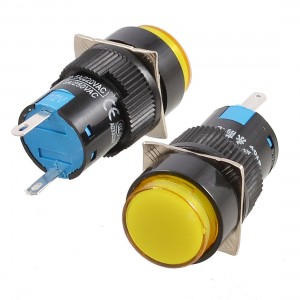 2 Pcs Yellow Round Cap 2 Pins Fault Signal Lamp Indicator Light DC 12V Caqjf