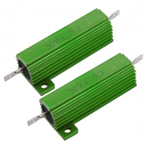 2 x Chassis Mounted 50W 4.7K Ohm 5% Aluminum Case Wirewound Resistors