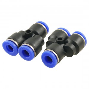 6mm to 6mm Y Shaped Puch In Connector Pneumatic Fittings 2 Pcs