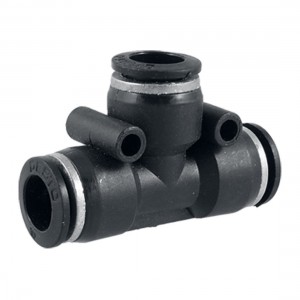 Pneumatic 12mm to 12mm T Connector Quick Fittings Black
