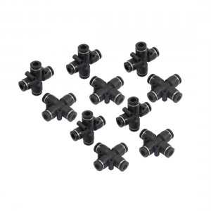 10 x Air Pneumatic 6mm x 6mm Cross Shaped Push in Connector Quick Fittings