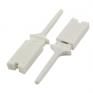 10 Pcs Plastic Multimeter Test Hook Clip Grabber White 1.9" for PCB SMD IC