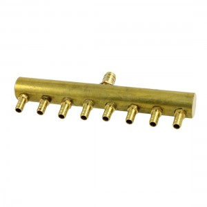 1/5" x 5/16" Brass 8 Position Barbed Air Hose Fitting Coupler