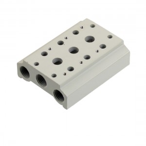 G1 4 Tube Hole Aluminum Pneumatic 3 Stations Solenoid Valve Base