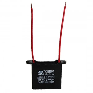 6uF 450V Motor Running AC Fan Capacitor CBB61 Model Black