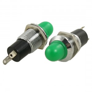 DC 12V Recessed 2 Pins Green Pilot Light Signal Indicator Lamp 5 Piece