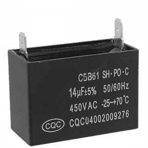 CBB61 14uF 450V AC 2 Soldering Terminals Motor Run Capacitor