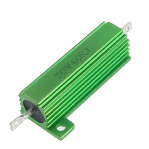 2 Pcs Green Aluminum Housed Screw Tabs Mounted 50W 5% 60K Ohm Resistors