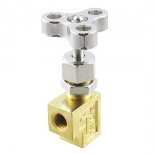 Right Angle Pneumatic Control Pressure Gauge Stop Valve 1/4 PT