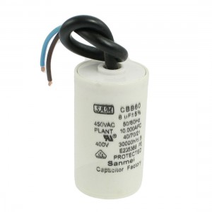 Polypropylene Film Cylinder Shaped CBB60 8uF Motor Running Capacitor