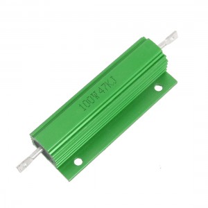 100W 47K Ohm Screw Tap Mounted Aluminum Housed Wirewound Resistors 2 Pcs