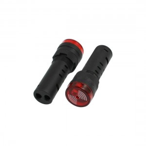 AC 12V Signal Light Red LED Indicator Flashing Buzzer 2 Pcs