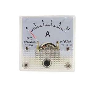 91L4 Square Panel Mounting DC 10A Current Meter Ammeter