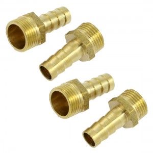 5 Pcs Brass 3 8" PT Thread 10mm Air Water Fuel Hose Barb Fitting Adapter