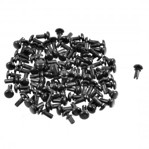 100 Pcs PCB 6.5mm Push in Height Nylon Clips Fasteners Rivets Black