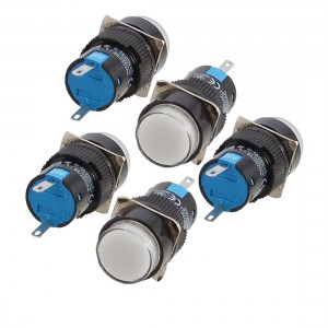 DC 24V Panel Mount White Indicator Abnormal Signal Light Pilot Lamp 5 Pcs