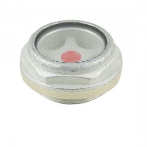 G 3/4" Threaded Metal Case Oil Level Sight Glass Window Silver Tone
