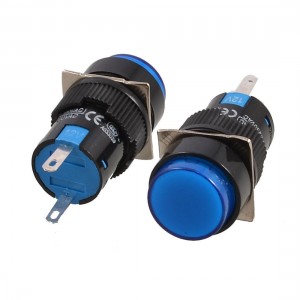 2 Pcs Blue Round Cap 2 Pins Fault Signal Lamp Indicator Light DC 12V Hiodq