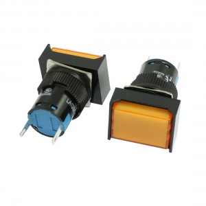 2 x DC 24V 16mm Orange Rectangular Cap Indicator Light Accident Signal Lamp 