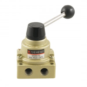 VH200-02 1/4 PT 3 Position 4 Way Rotary Lever Pneumatic Hand Valve