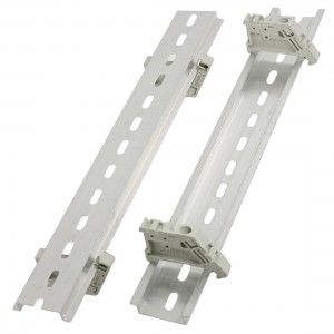 Industrial Plastic End Stoppers + 9.8" 250mm Slotted Aluminum DIN Rail 5 Sets